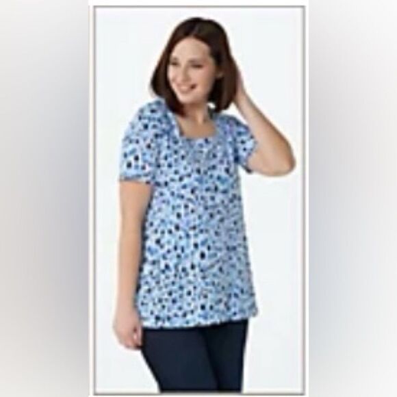 Susan Graver Liquid Knit Blue Diamond Tunic 2XL - EUC, SALE 2/$20 - Picture 2 of 5